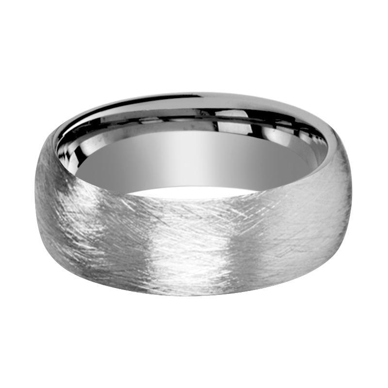 Tungsten Carbide Wedding Ring with Deep Texture Brush Finish Design 6mm, 8mm