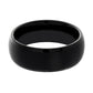 Tungsten Ring Black Brushed Domed & Beveled Edge Wedding Band 8mm Tungsten Carbide Wedding Ring