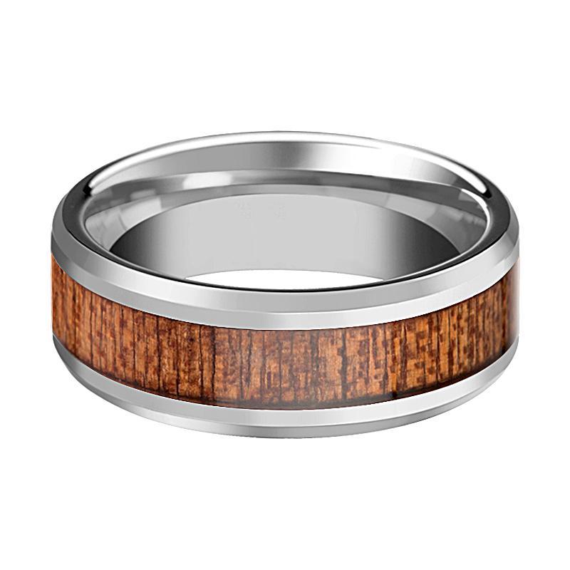 Wood grain tungsten on sale ring