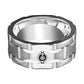 RAMA Wide Grooved Black Diamond Tungsten Wedding Ring