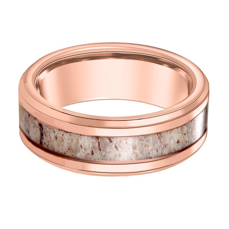 DAUER Rose Gold Deer Antler Tungsten Ring