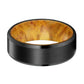 AIRBENDER Tungsten Yellow Box Elder Wood Ring--Men's Wedding Band