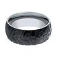 Mens Tungsten Wedding Band Tire Tread Laser Carved Pattern 9mm Tungsten Carbide Ring