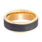 Rose Gold Tungsten Wedding Ring Sandblasted Center