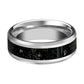 Tungsten Lava Rock Stone - Black & Gray Inlay - Tungsten Wedding Band - Beveled - Polished Finish - 8mm - Tungsten Wedding Ring - AydinsJewelry