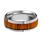 Tungsten Wood Ring - Koa Wood Inlay - Tungsten Wedding Band - Polished Finish - 8mm - Tungsten Wedding Ring