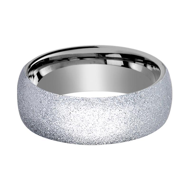 Tungsten Carbide Wedding Ring with Sandblasted Crystalline Finish 2mm, 4mm, 8mm