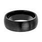 Tungsten Wedding Band - Men and Women - Comfort Fit - Black Brushed Round Domed - Tungsten Carbide Wedding Ring - 2mm - 4mm - 6mm - 8mm