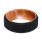 SALEEN Tungsten Whiskey Barrel Wooden Ring--Men's Wedding Band