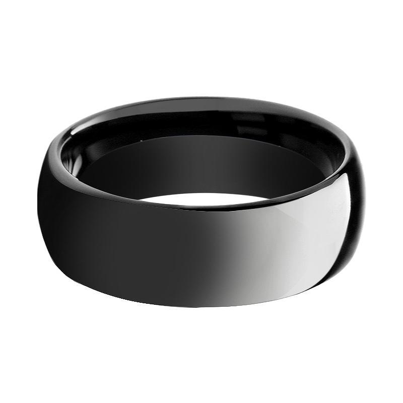 Tungsten Ring Black Shiny Polished Domed Wedding Band 4mm, 6mm, 7mm, 8mm,  10mm, 12mm Tungsten Carbide Men and Womens Ring