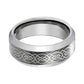 Mens Tungsten Wedding Band Celtic Knot Design Engraved 6mm, 8mm Tungsten Carbide Ring