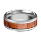 Tungsten Wood Ring - Exotic Mahogany Hard Wood - Tungsten Wedding Band - Polished Finish - 4mm - 6mm - 8mm - 10mm - Tungsten Wedding Ring