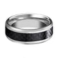Black Carbon Fiber Inlay 4mm, 6mm, 8mm,10mm,12mm Tungsten Carbide Ring