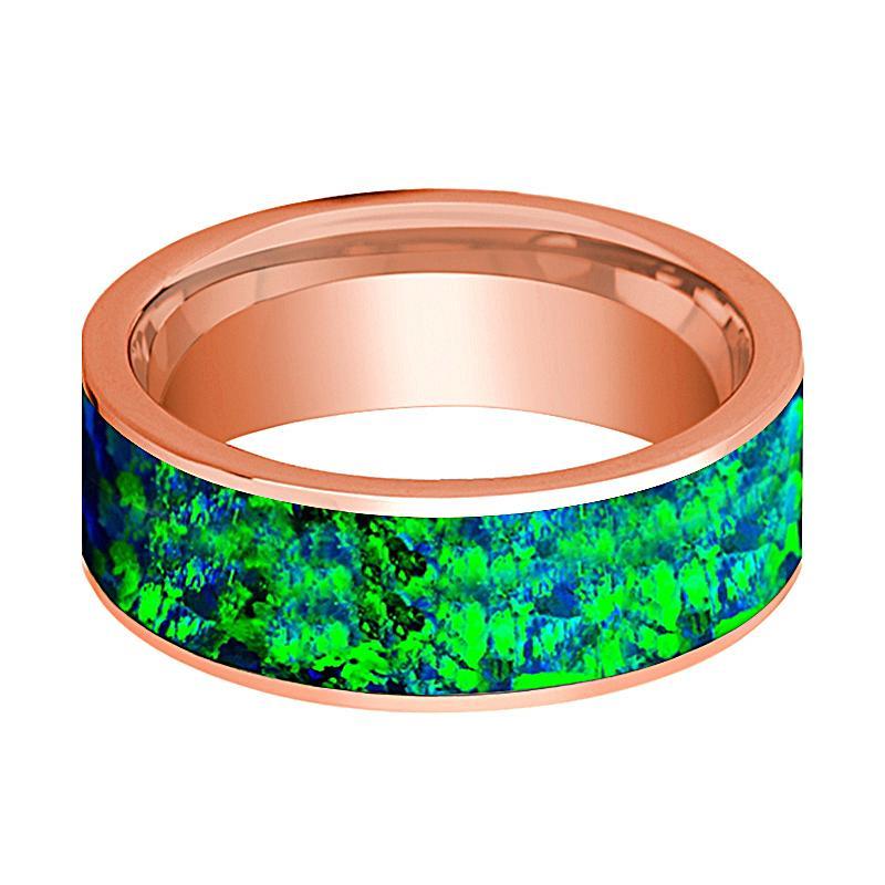 Amazon.com: Green Fire Opal Ring with Koa Wood Inlay Tungsten Rings for Men  Wood & Green Opal Wedding Band Unique Koa Wood Ring with Silver Tungsten  Carbide Flat Band : Handmade Products