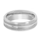 Tungsten Wedding Band Brushed Groove Center