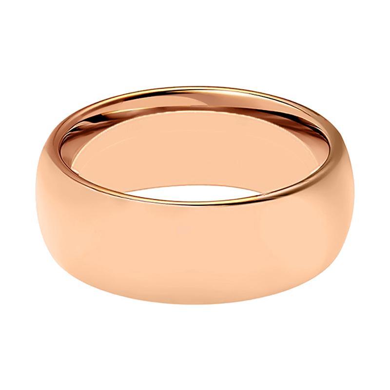 Rose Gold Tungsten Mens & Womens Ring Shiny 2mm, 5mm, 7mm Domed Tungsten Carbide Wedding Band
