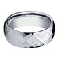 Tungsten Wedding Ring Shiny Polished Faceted Center Domed 6mm, 8mm Tungsten Carbide Mens & Womens Band