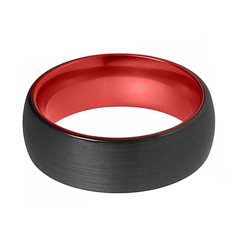 FERRARI Black and Red Tungsten Carbide Ring - AydinsJewelry
