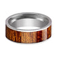 Tungsten Wood Ring - Mahogany Hardwood Inlay - Polished Edges - 8mm - Tungsten Carbide Wedding Ring