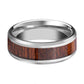 Tungsten Wedding Ring with Koa Wood Inlay Beveled Edge 8mm Tungsten Wedding Band
