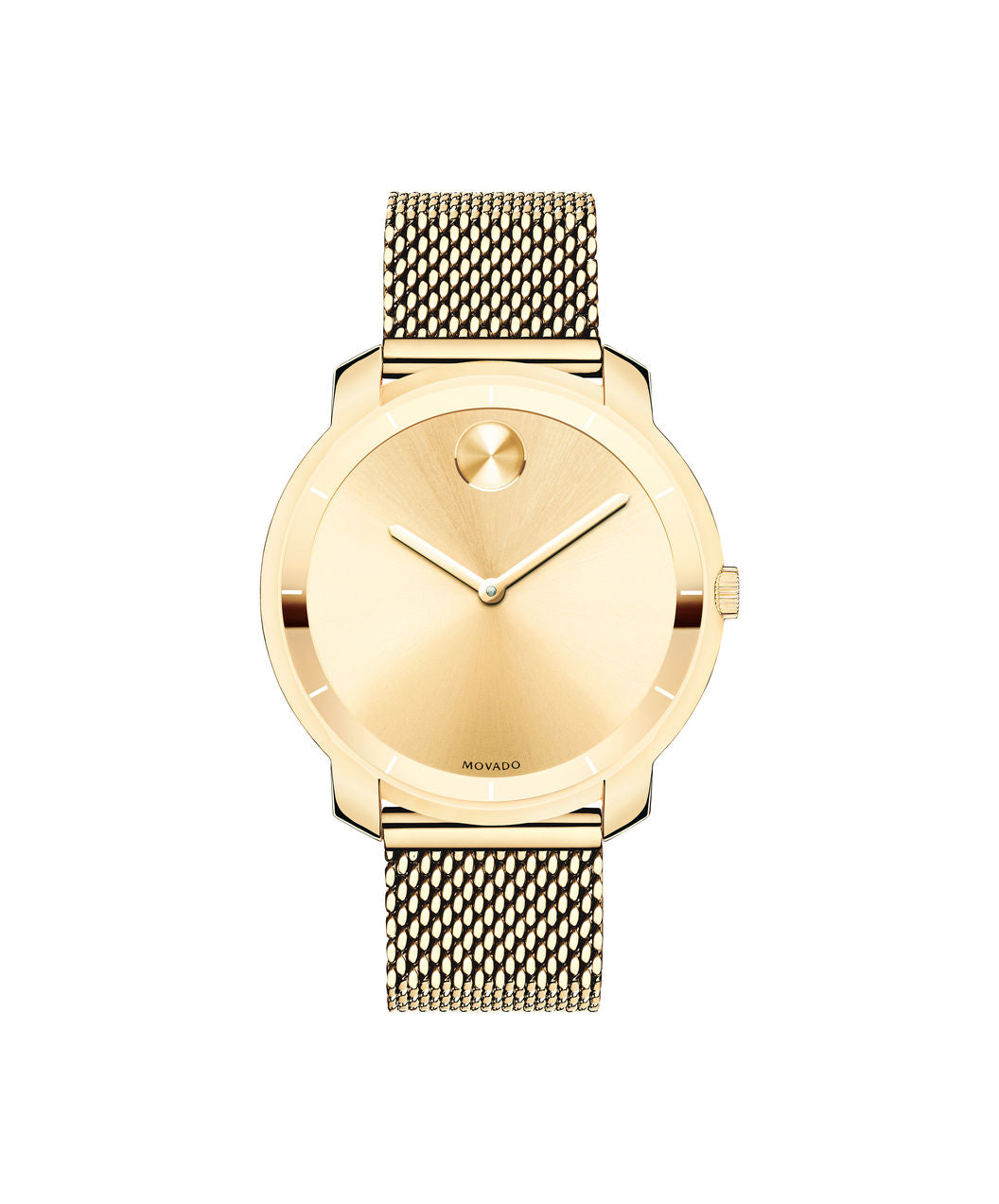 Movado Bold Stainless Steel Mesh Band Gold Tone 3600242 36mm