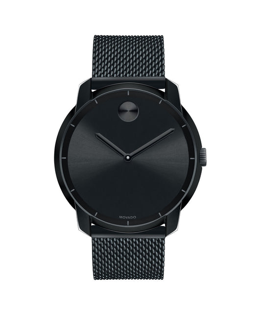 Movado Bold Stainless Steel Black Mesh Band 44mm 3600261