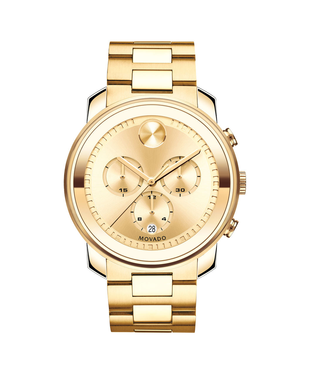Movado Bold Stainless Steel yellow tone 3600278 44mm chrono  display picture 1