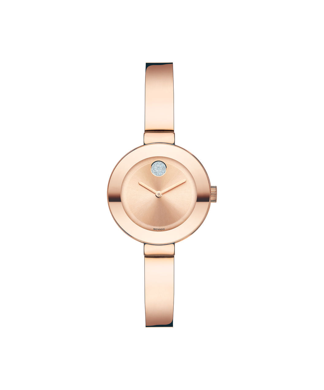 Movado Bold Ladies Stainless steel Rose Gold tone bangle 25mm 3600286