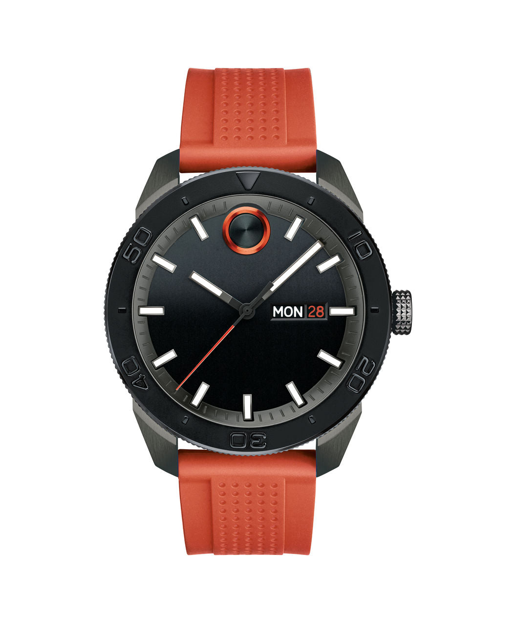 Movado Bold Stainless steel case on Orange silicone strap 43.5mm 3600453