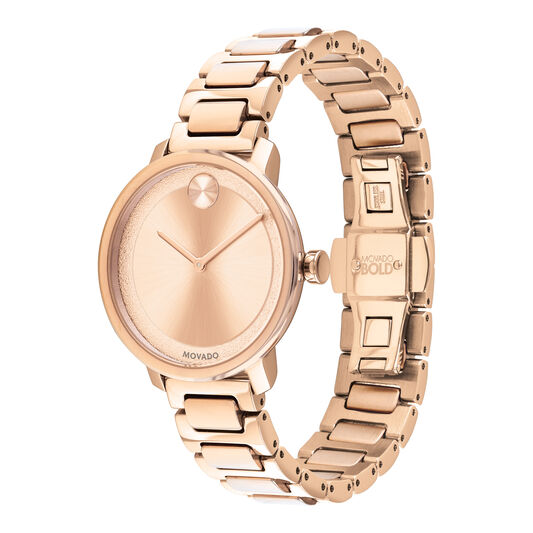 Movado Bold Women's 34mm Rose Gold Ion Plated Stainless Steel 3600503