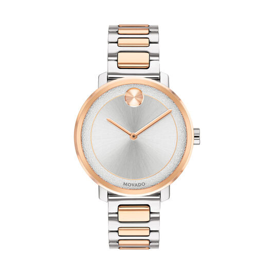Movado Bold Women's 34mm Rose Gold and Stainless Steel Ion Plated Case 3600504