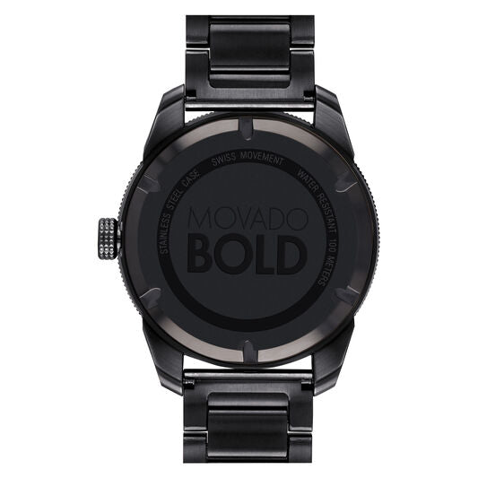 Movado Bold Sport Watch 43.5mm Black Ion Plated Stainless Steel 3600512