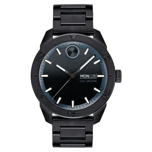 Movado Bold Sport Watch 43.5mm Black Ion Plated Stainless Steel 3600512