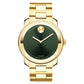 Movado Bold 42mm Gold Ion Plated Stainless Steel & Green Toned Dial 3600582