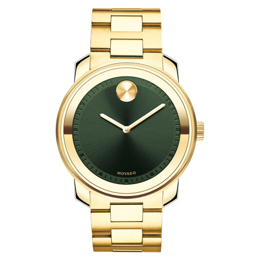 Movado Bold 42mm Gold Ion Plated Stainless Steel & Green Toned Dial 3600582