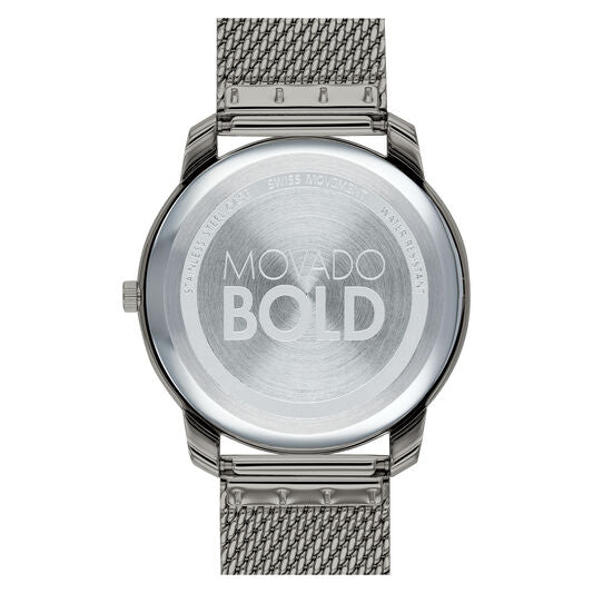 Movado Bold 42mm Grey Ion Plated Stainless Steel Mesh Bracelet 3600599