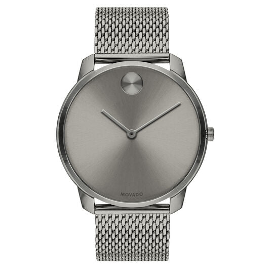 Movado Bold 42mm Grey Ion Plated Stainless Steel Mesh Bracelet 3600599