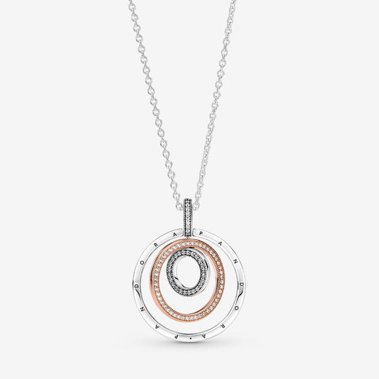 Two-tone Circles Pendant & Necklace