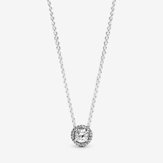 Round Sparkle Halo Necklace