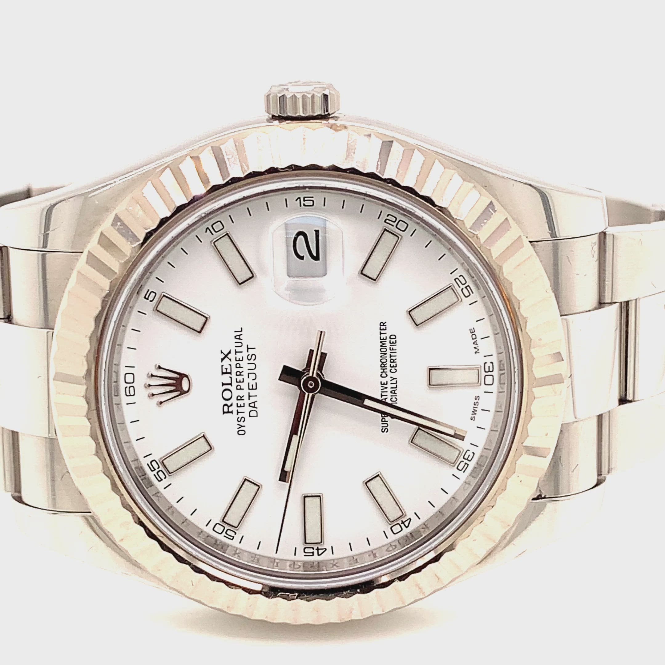 White gold fluted bezel sale