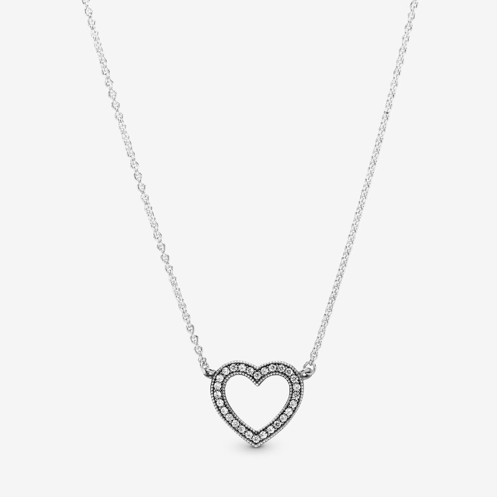 Sparkling Open Heart Necklace