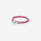 Honeysuckle Pink Leather Charm Bracelet