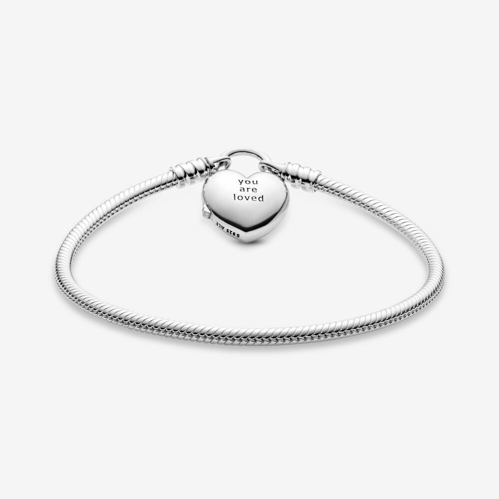 Pandora Moments Heart Clasp Snake Chain Bracelet