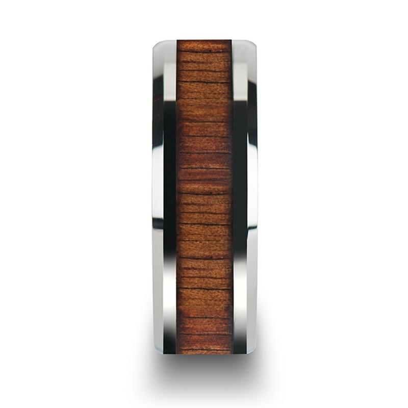 Tungsten Wood Ring - Koa Wood - Tungsten Wedding Band - Polished Finish - 4mm - 6mm - 8mm - 10mm - 12mm - Tungsten Wedding Ring