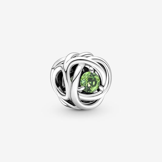August Spring Green Eternity Circle Charm