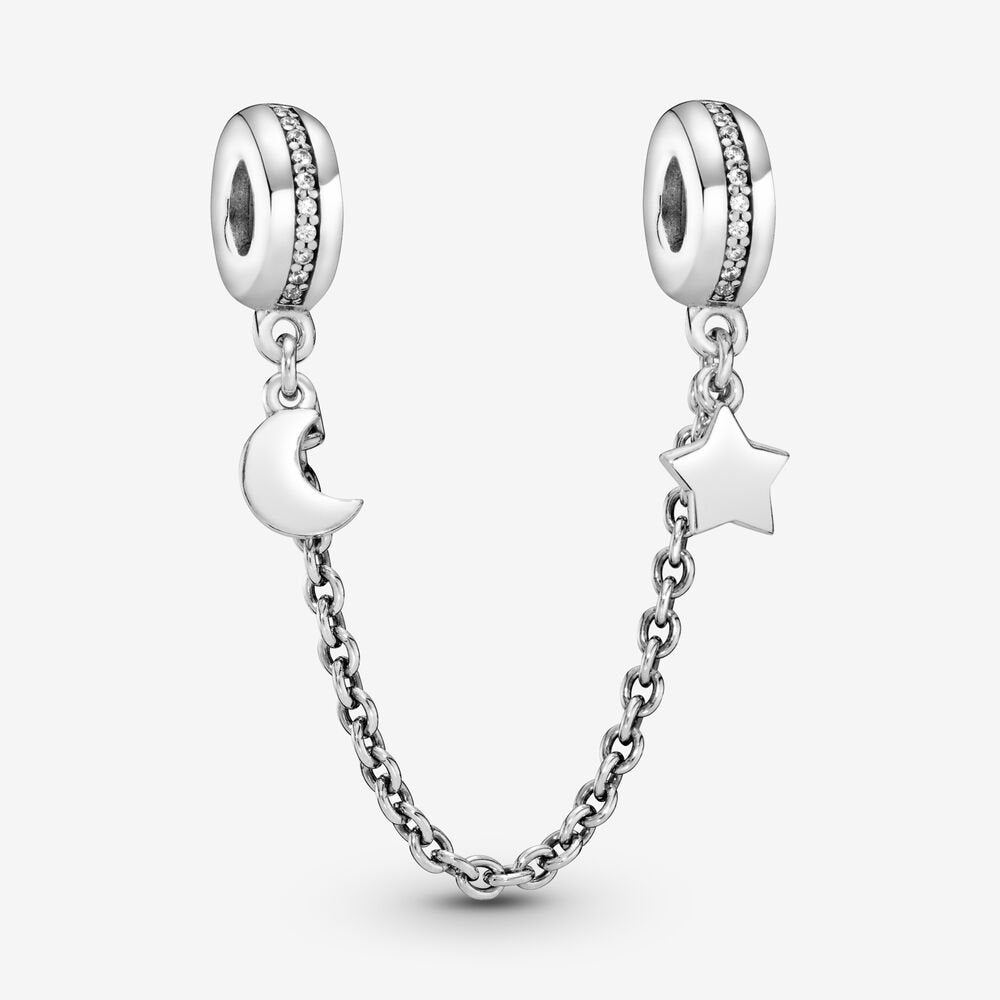 Half Moon and Star Safety Chain Charm