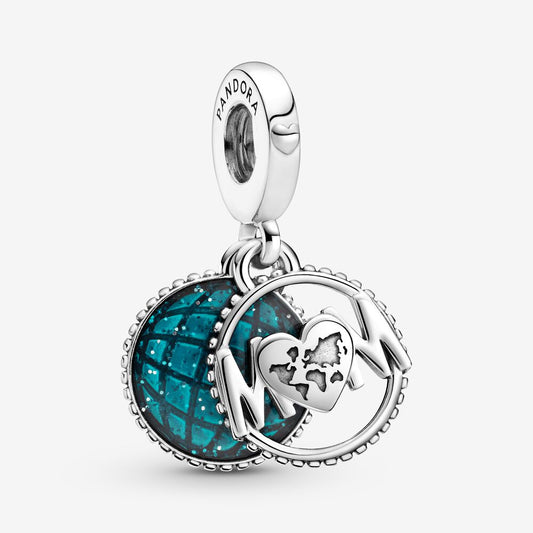 Glitter Globe Mom Dangle Charm