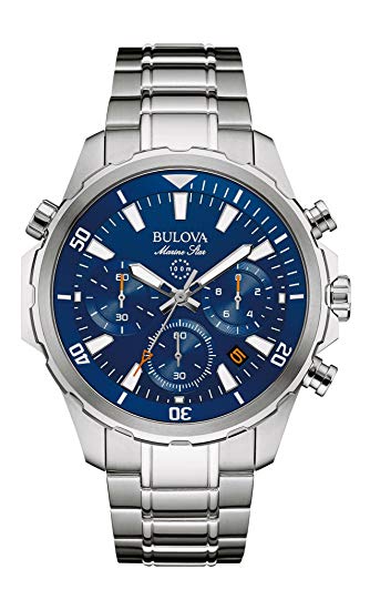 Bulova Mens Blue Dial Mrine Star 96b256