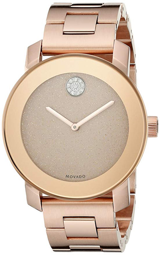 Movado Bold Women's 36mm Rose Gold Plated Stainless Steel 3600335