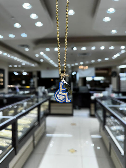 10k yellow gold .58ctw Handicap pendant Crip Glow in the Dark